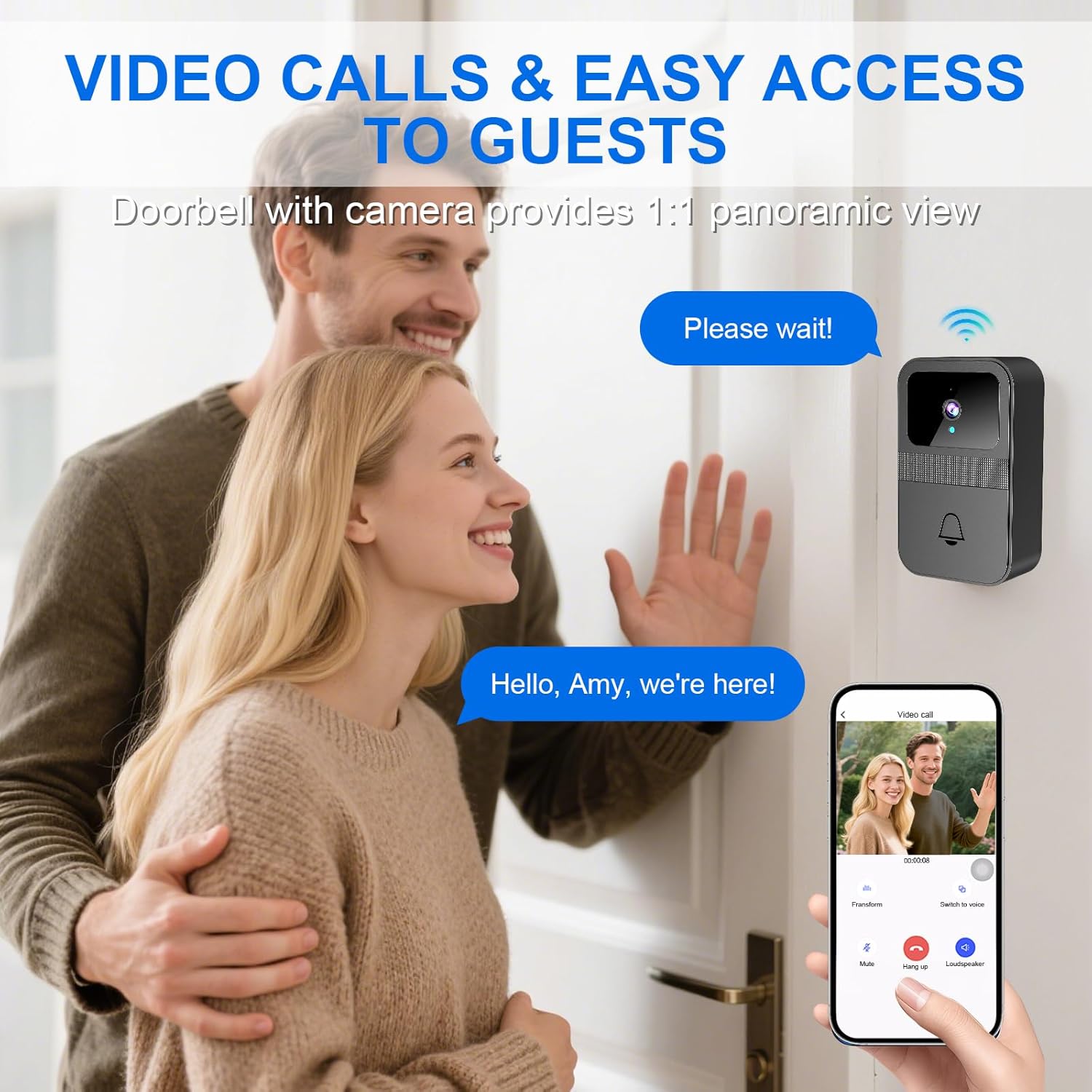 Sonnette Vidéo WiFi HD Sans Fil